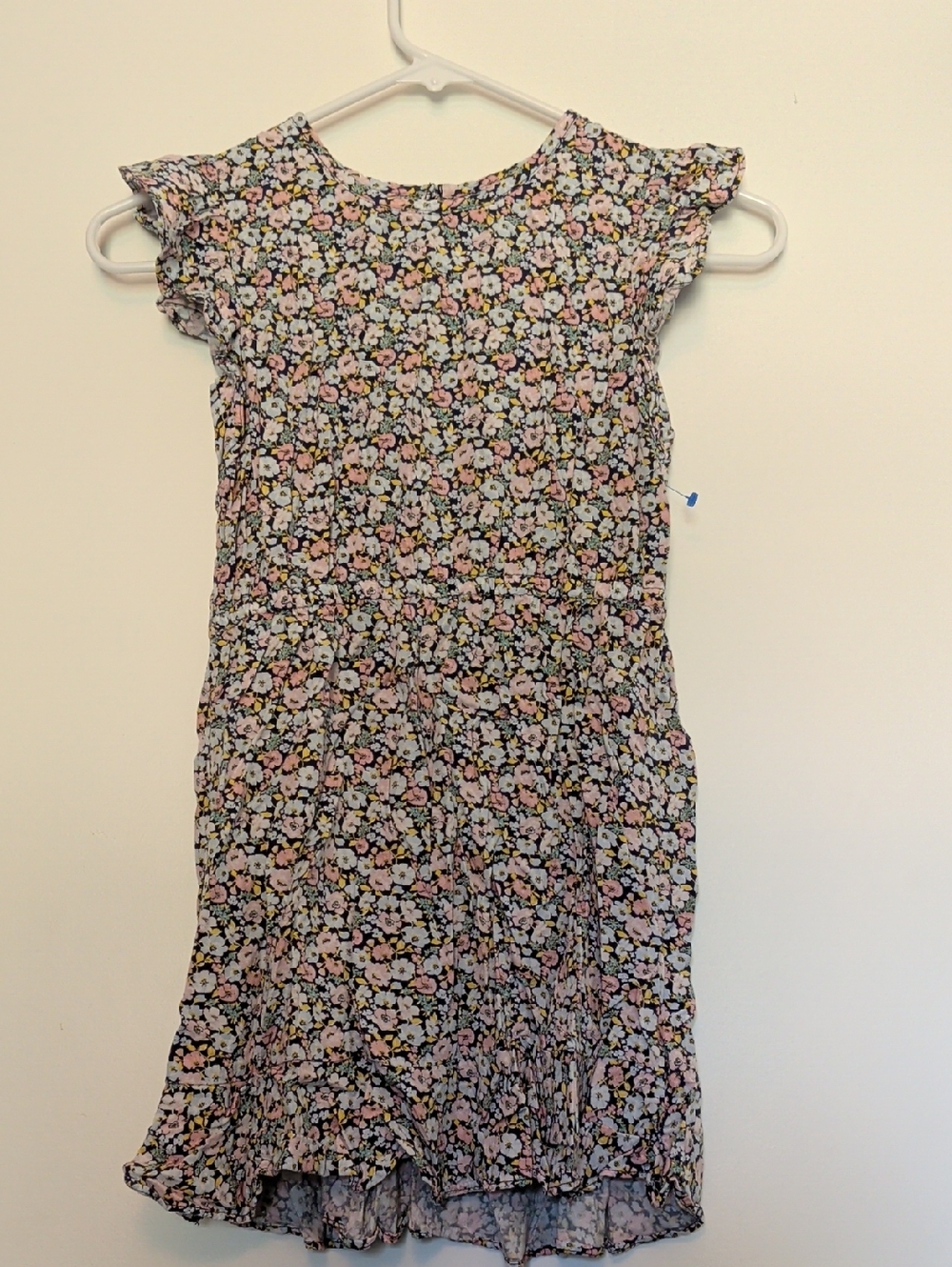 Carter's Black Floral Ruffle Sleeve Casual Dress